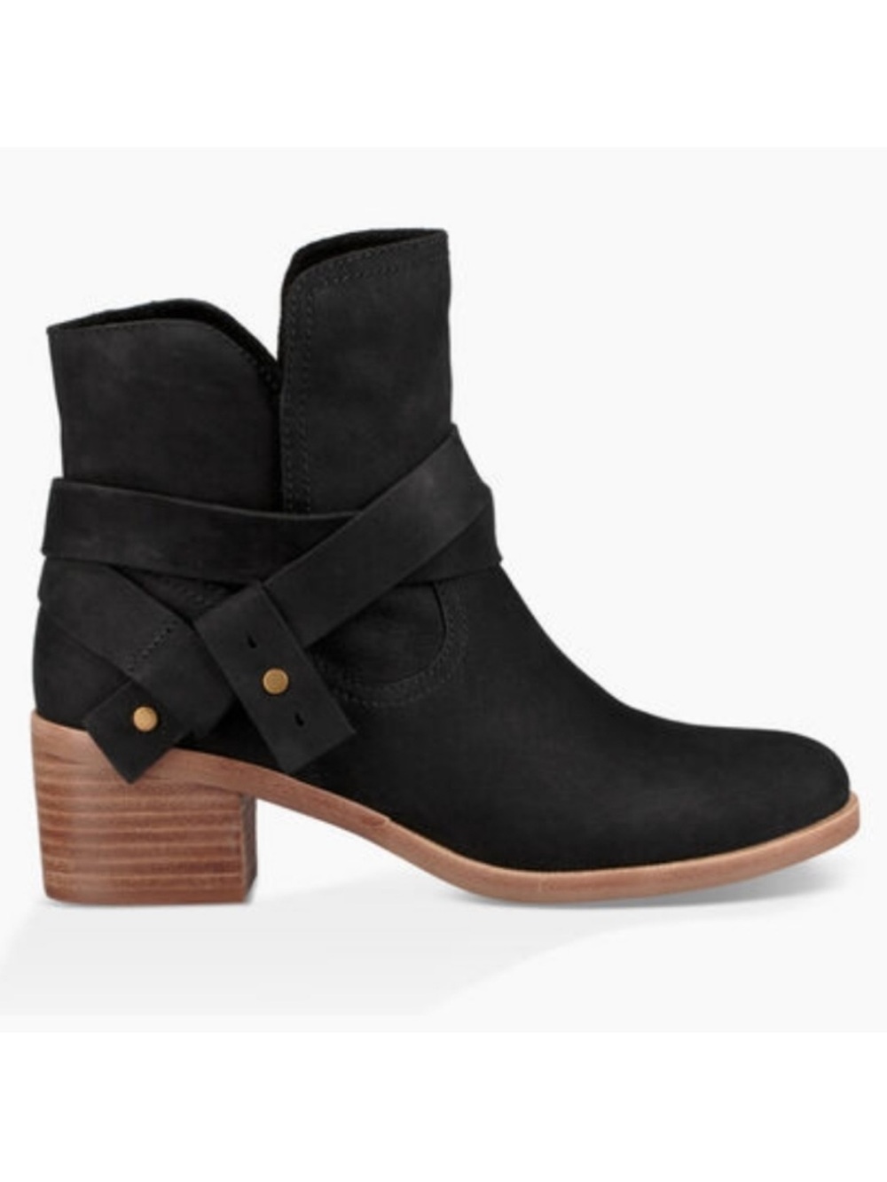 UGG ELORA BLACK & BROWN LEATHER BOOTS WOMEN'S US 8 EU 39